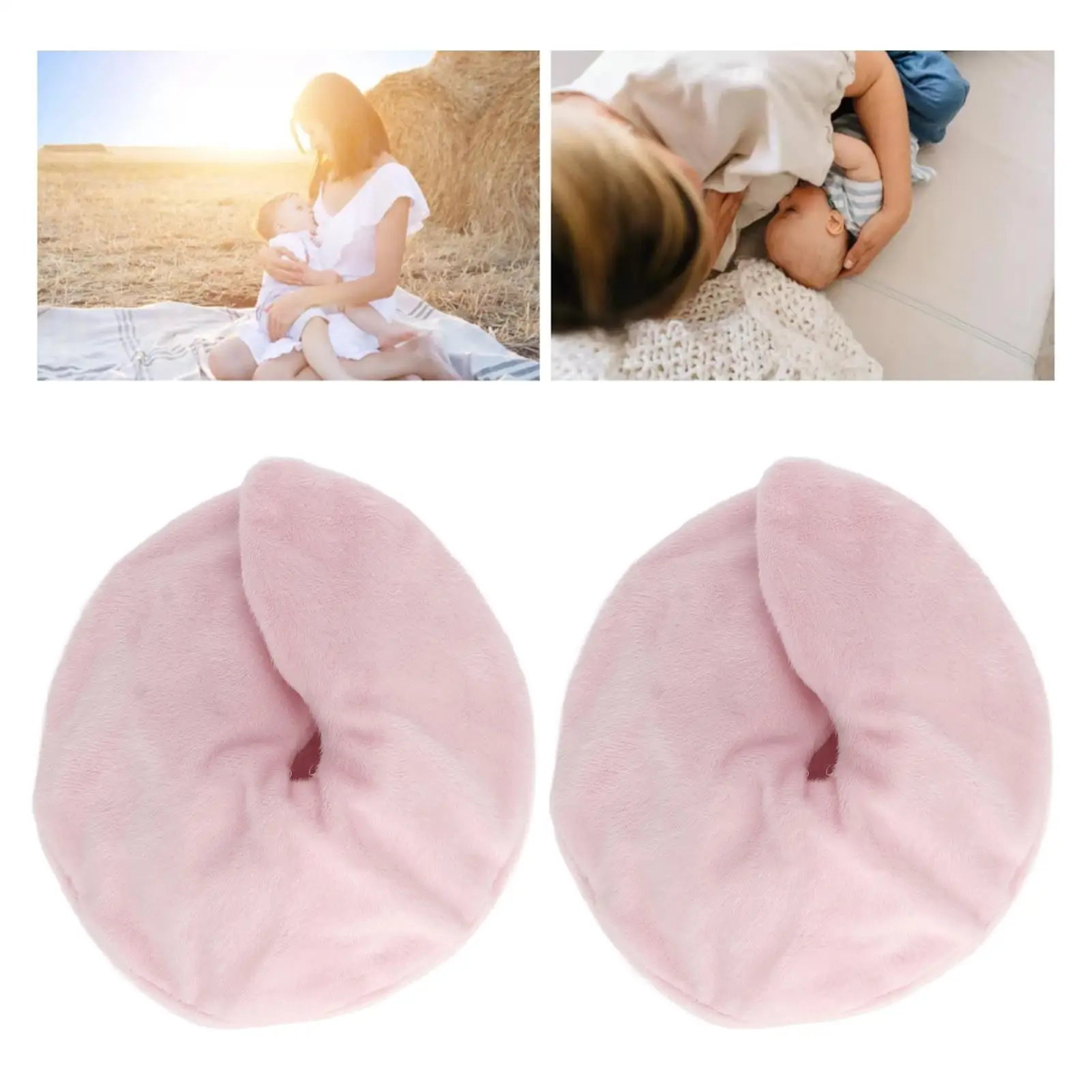 Microwavable Hot Cold Breast Gel Pads - 1 Pair Freezable Relief for engorgement & for swelling - Pink Nursing Accessory