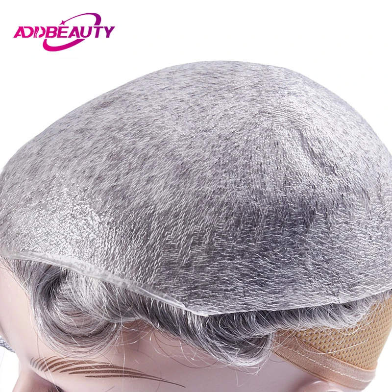 

Vloop Man Toupee Indian Human Hair Wigs Thin Skin Full PU 0.02-0.03mm Men's Capillary Prothesis Natural Human Hair Replacement