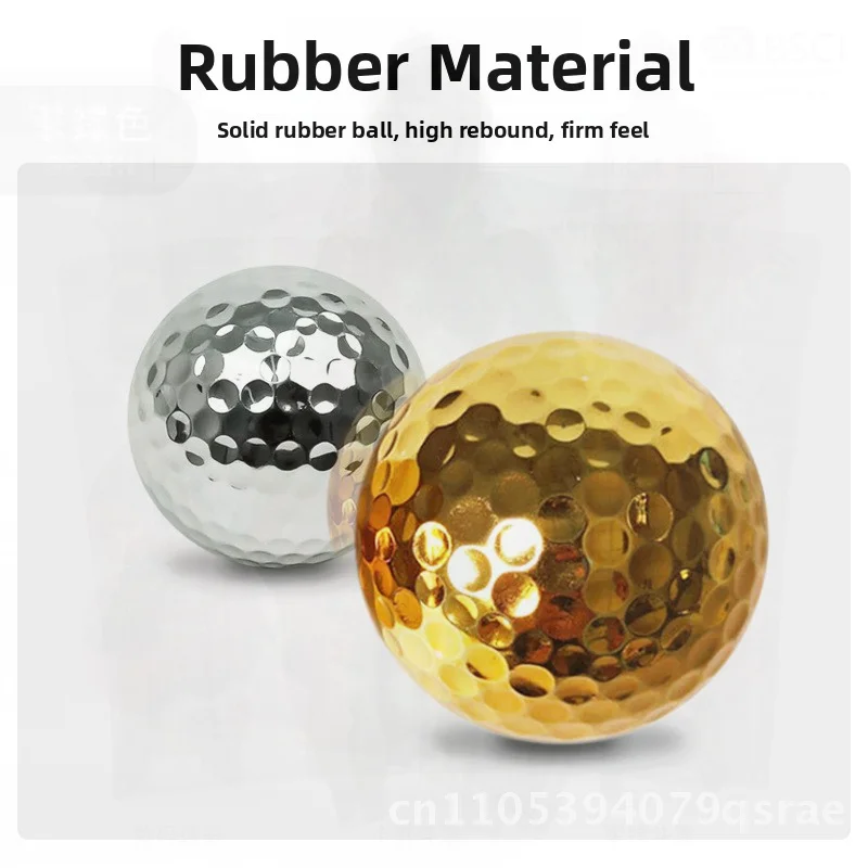 Gold Plated Golf Ball Silver Plated Double Layer Sarin Practice Ball 392 Honeycombs Surlyn Material Elasticity 80+ Diameter 46mm