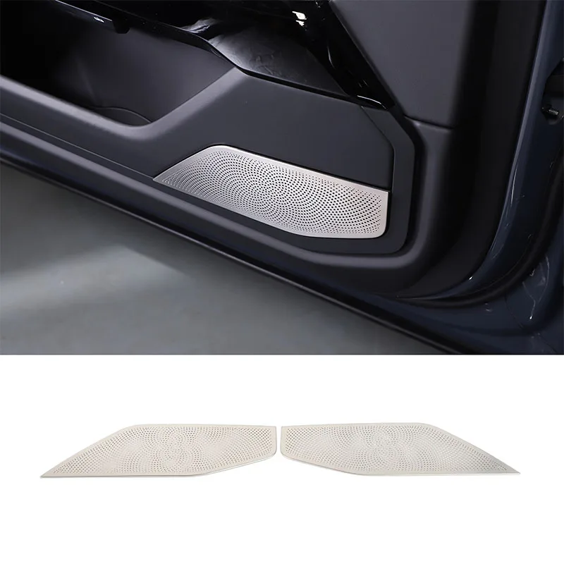 

Stainless Steel Silver For BMW 7 Series G70 2023 2024 Car Door Speaker Network Cover Decoration Stickers Accessories