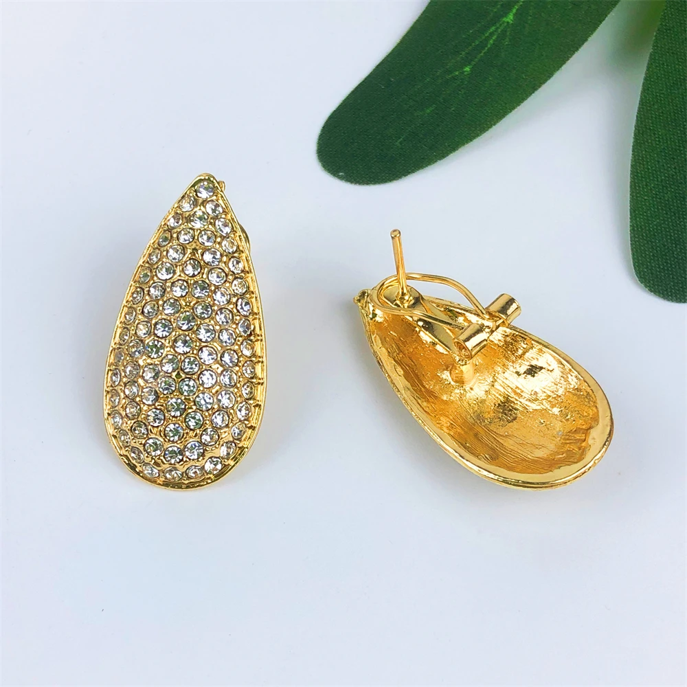 Dubai Fashion 18K Gold Plated Jewelry Set Women Classic Design Water Droplets Necklace Earring Bracelet And Ring 4PCS Set