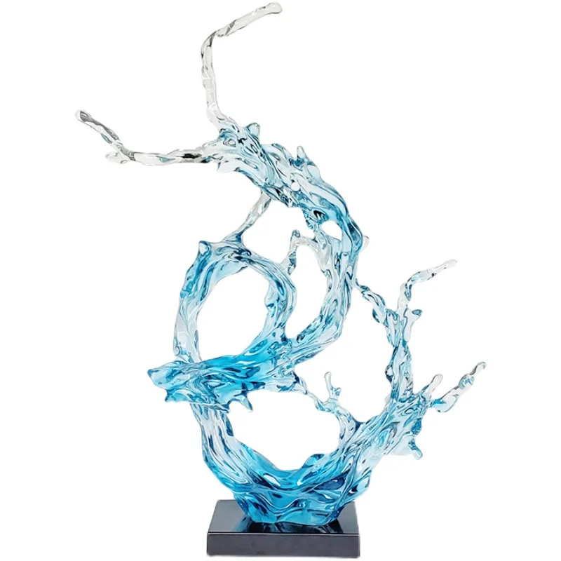 Modern Creative Transparent Wave Art Sculpture Decoration