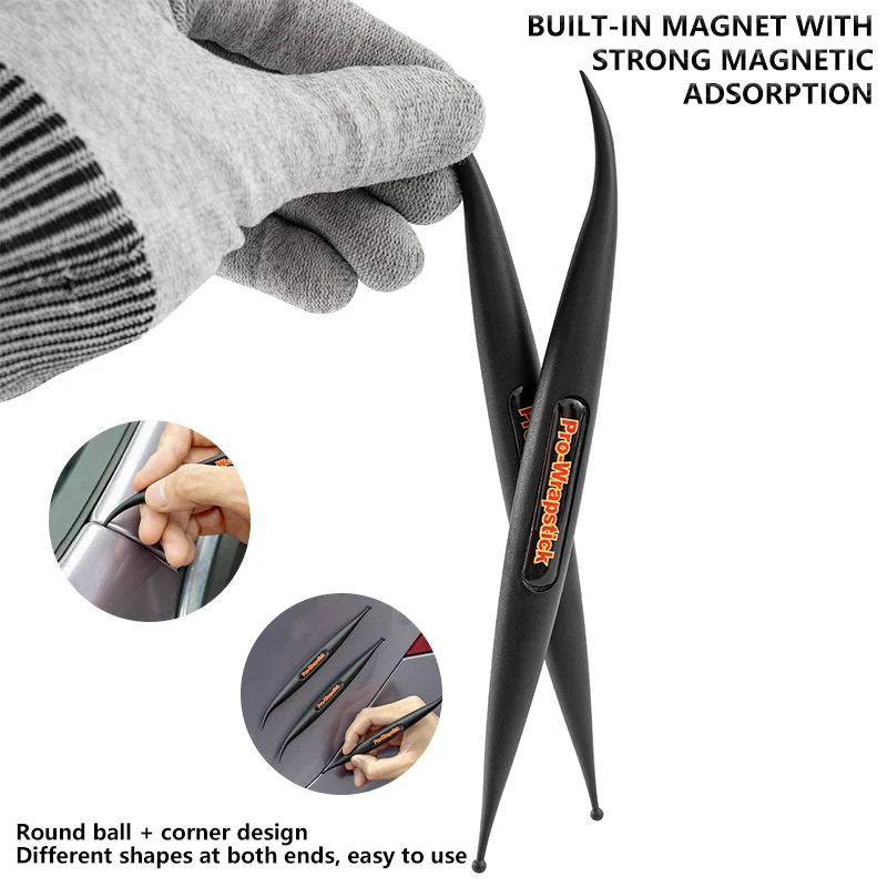 Magnetic Micro Slim Curves Slot Squeegee Vinyl Wrap Edge Tucking Tool Car Window Tint PPF Paint Protection Decal Installation
