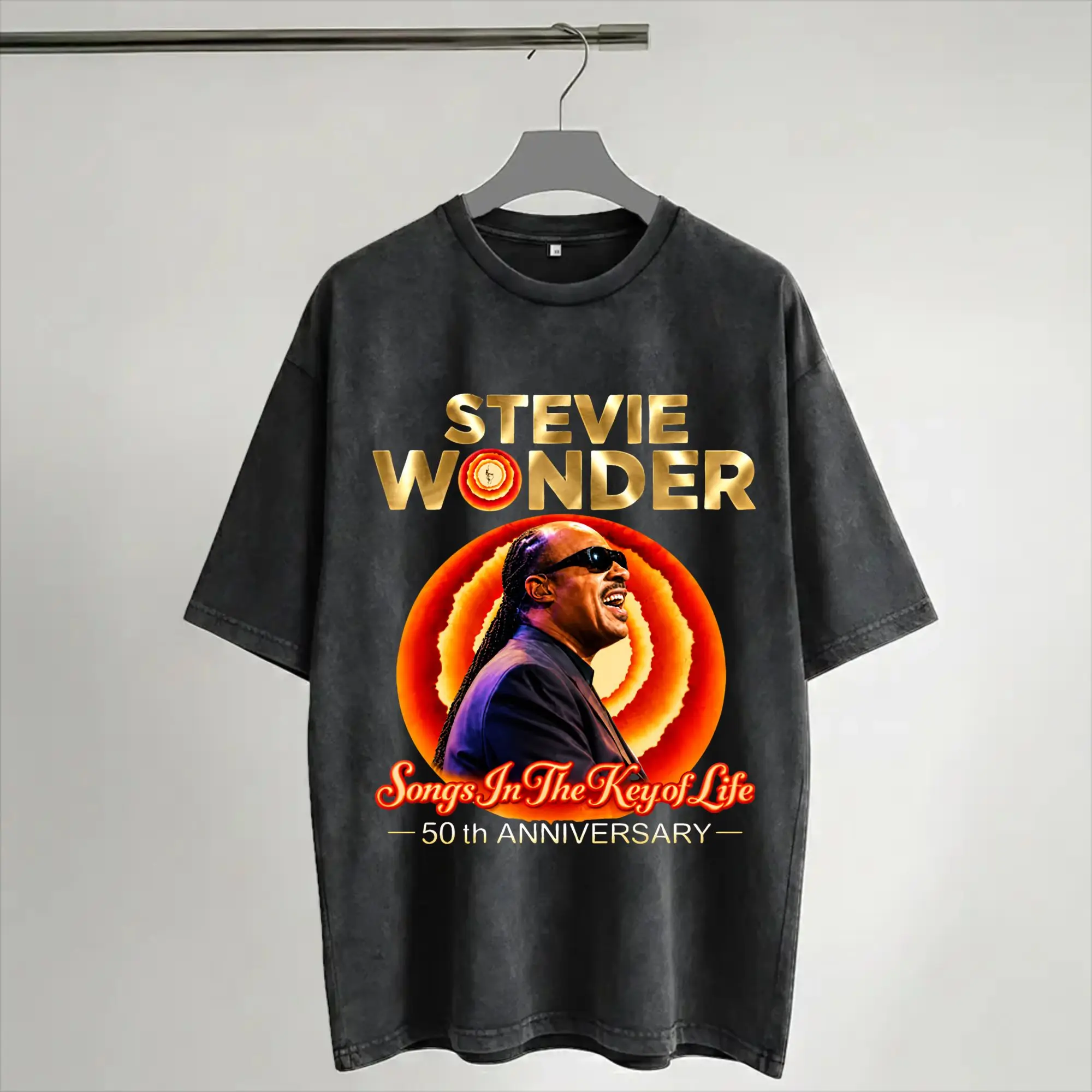 Stevie Wonder Songs in The Key of Life 50th Anniversary Tour  T Shirts Hip Hop Washed T-Shirts  Fashion Men Women Streetwear
