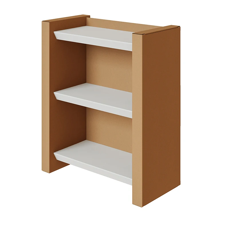 

Corrugated Paper Storage Cabinet Multi-layer Magazine Display Shelf Floor Foldable Snack Shelf Home Simple Bookshelf