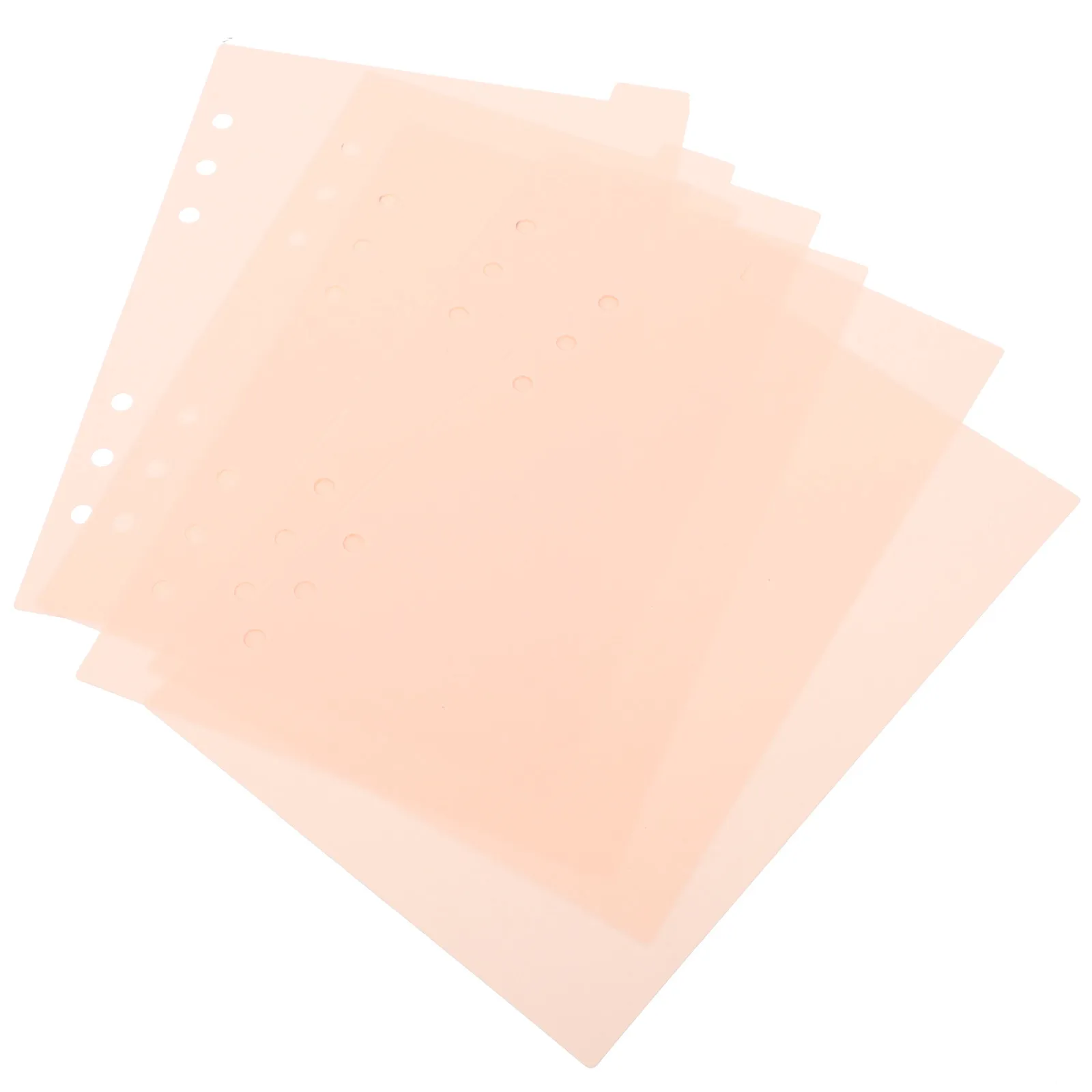 

5Pcs Light Pink Tab Dividers for 6 Ring Binder A5 Size Page Separator Sheets Plastic Divider Papers for Notebook Journal Filing