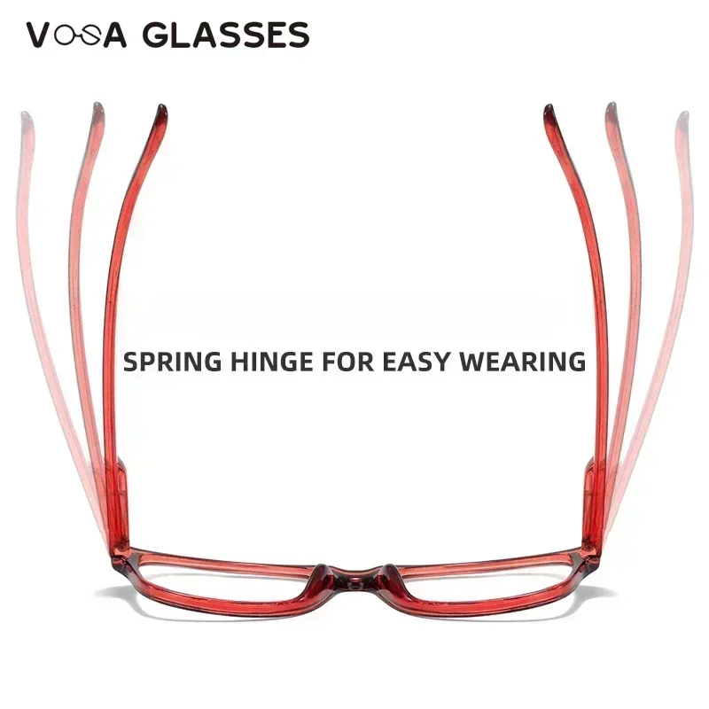 Square Computer Presbyopic Eyeglasses Anti Blue Light Reading Glasses Fashion Women Men Clear Spring Legs Frame Eyewear image 3