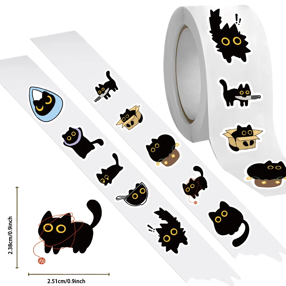 2026 검은 고양이 스티커 컬렉션 100-500pcs 전화 케이스 기타 노트북 스크랩북 할로윈 장식 문구 용품 전면 이미지