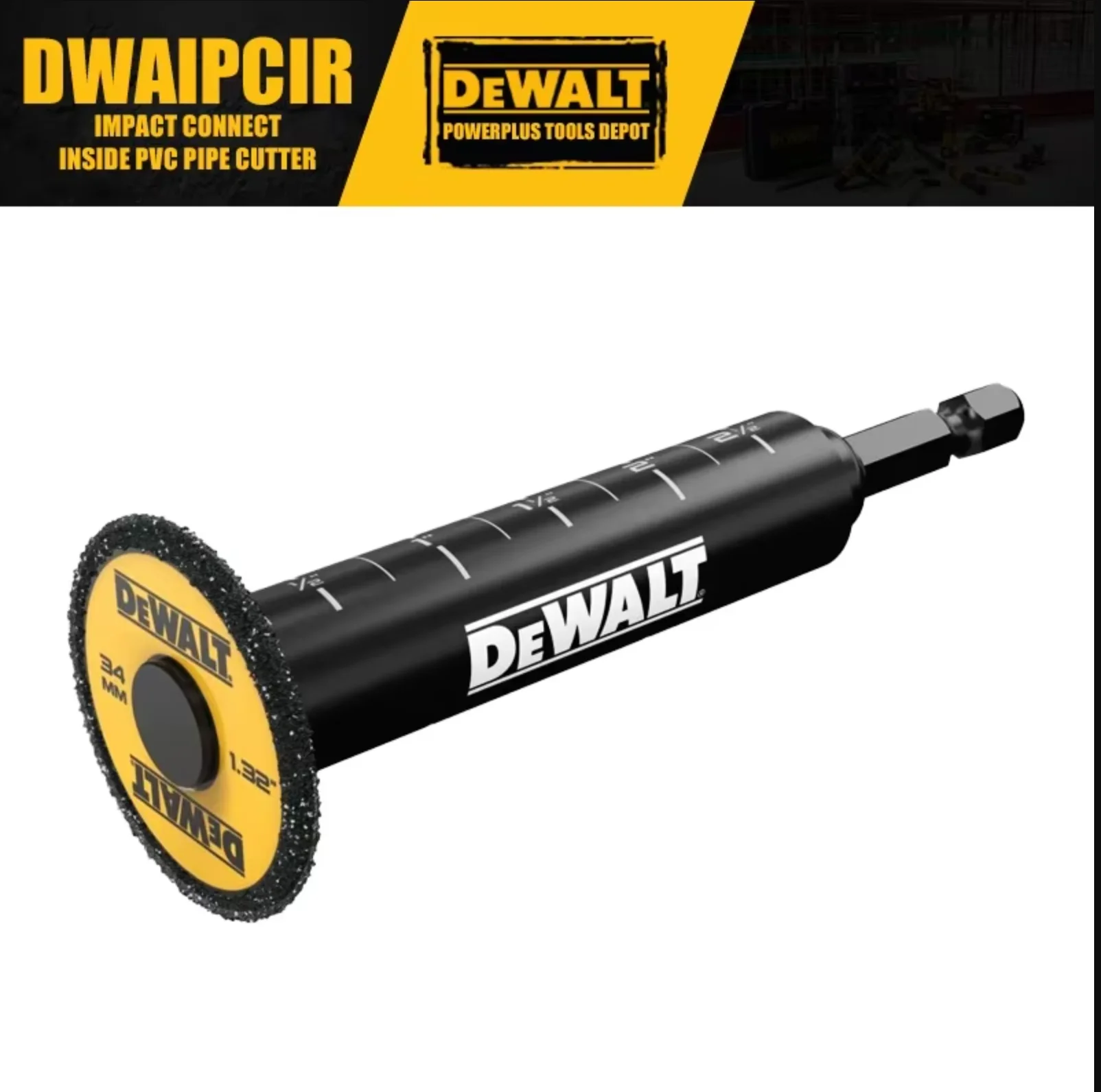 

DEWALT DWAIPCIR Impact Connect Inside Cutting Tool Accessories Part With Scale For PVC PIPE Cutter
