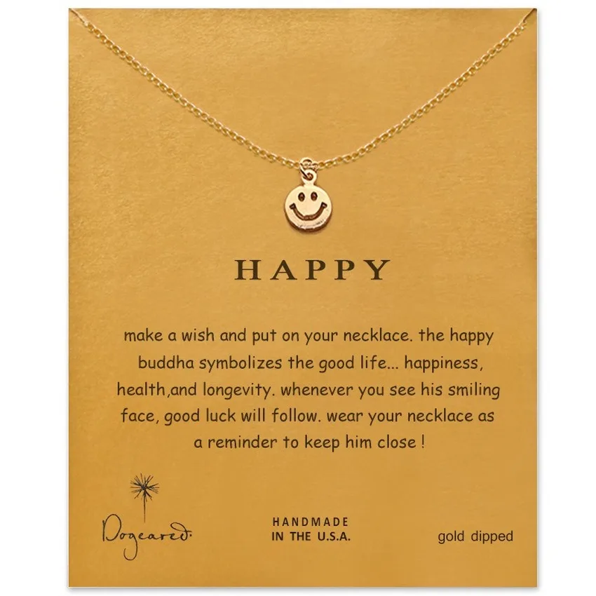 Creative Wish Smile Face Collar Bone Short Smile Expression Simple Necklace Women Jewelry Wholesale