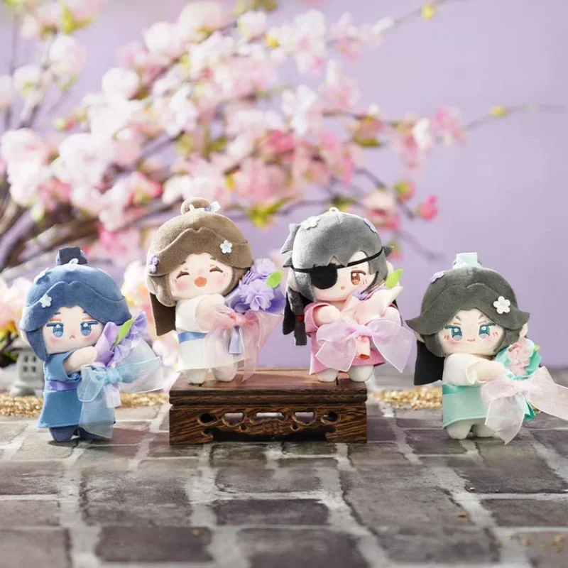 12cm Pre-sale Tian Guan Ci Fu Anime Surrounding Embroidered Flower Series Xie Lian /hua Cheng Plush Doll Bag Pendant Toy Gift