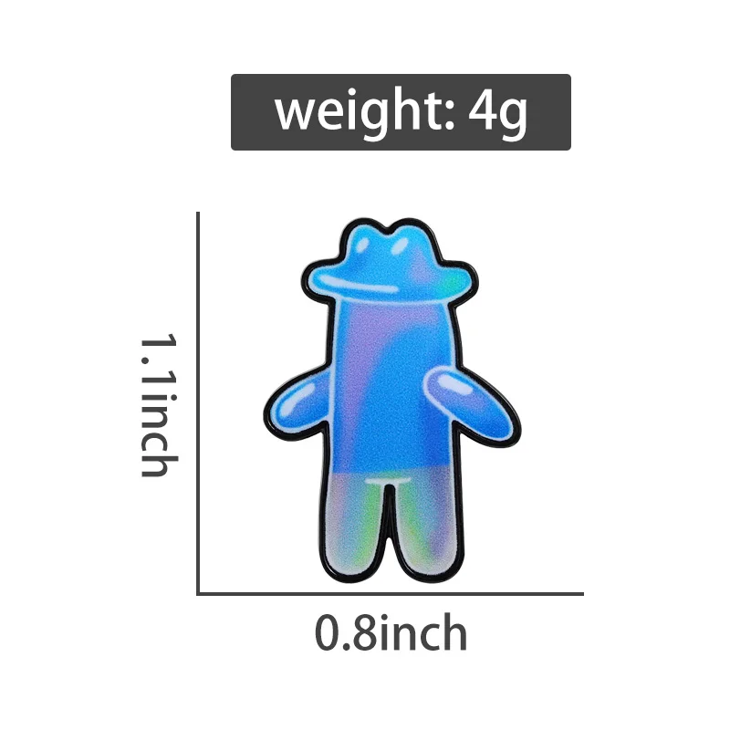 Bubble Man UV Printing Pins Cowboy Hat Brooches Lapel Badges Cartoon TV Series Character Jewelry Gift for Kids Friends image 2
