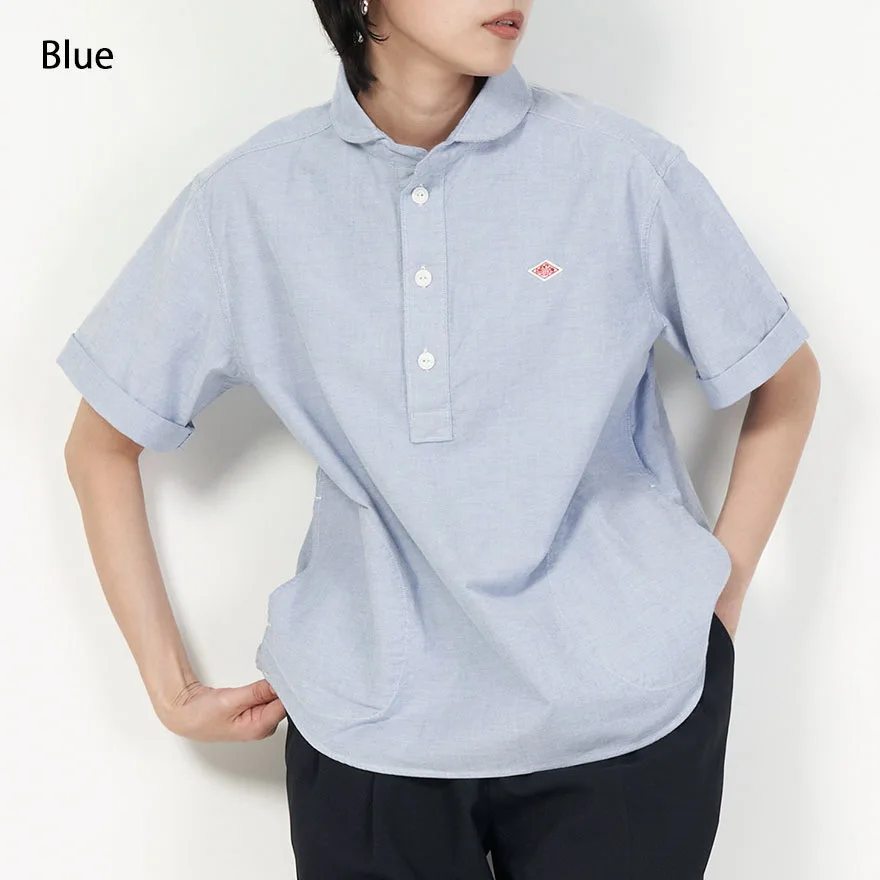 

Versatile Japanese Sle Summer New Simple f Open Collar Double ket Pure Color ort Sve irt Commute Sle Loose Fit