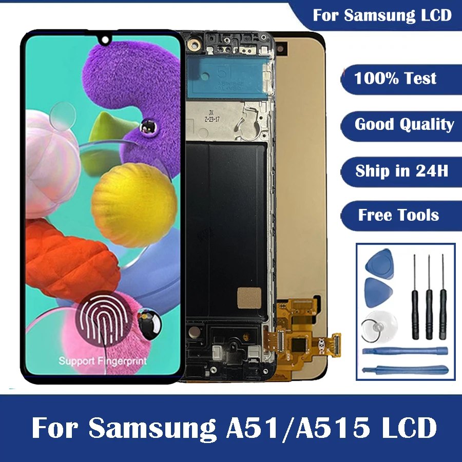 Super AMOLED For Samsung Galaxy A51 Display Touch Screen Digitizer For Samsung A515 SM-A515F LCD Screen Assembly Replacement