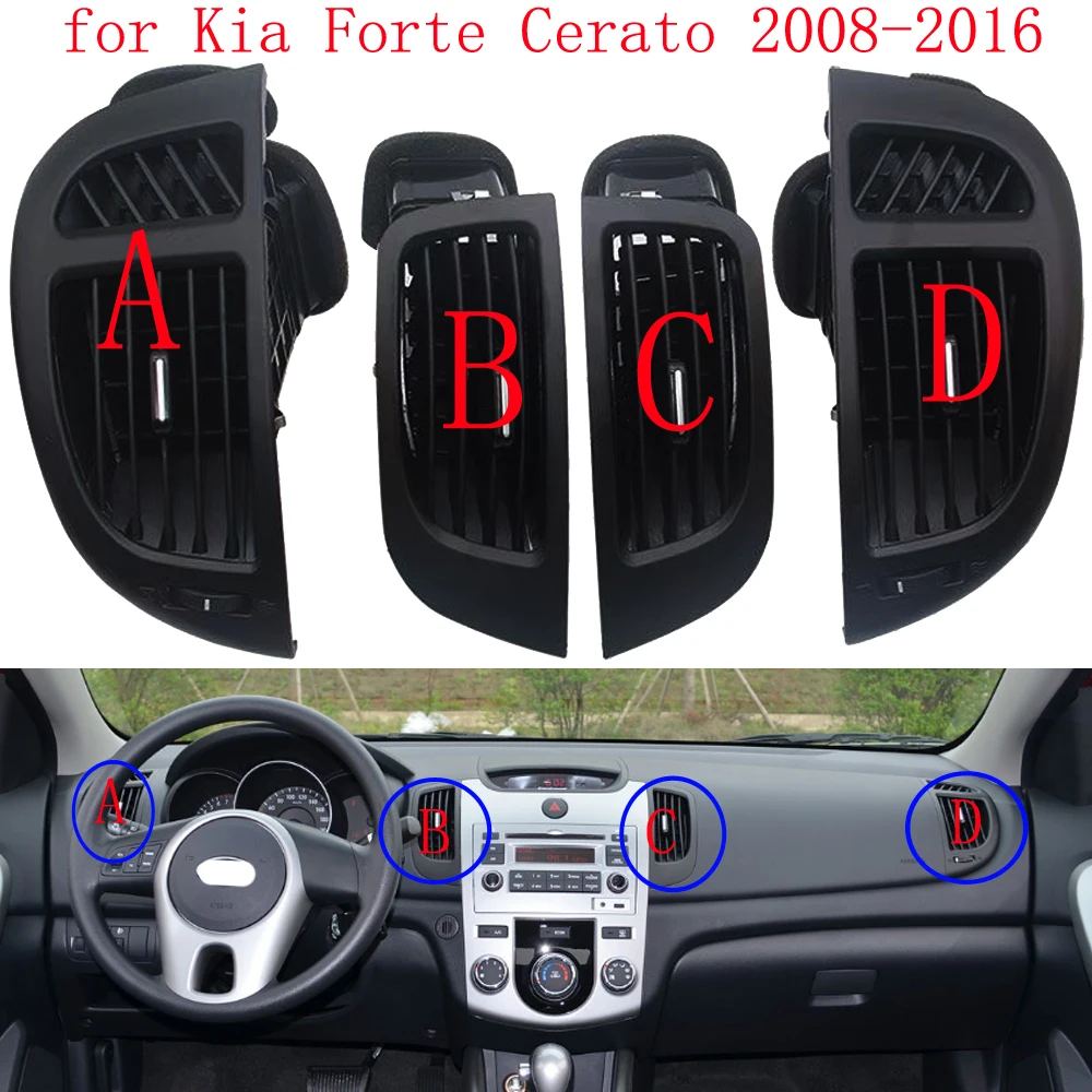 2/4 個起亜フォルテセラート 2008-2015 空調 A/C アウトレットフロント空気出口センターベントプレートパネルカーアクセサリー