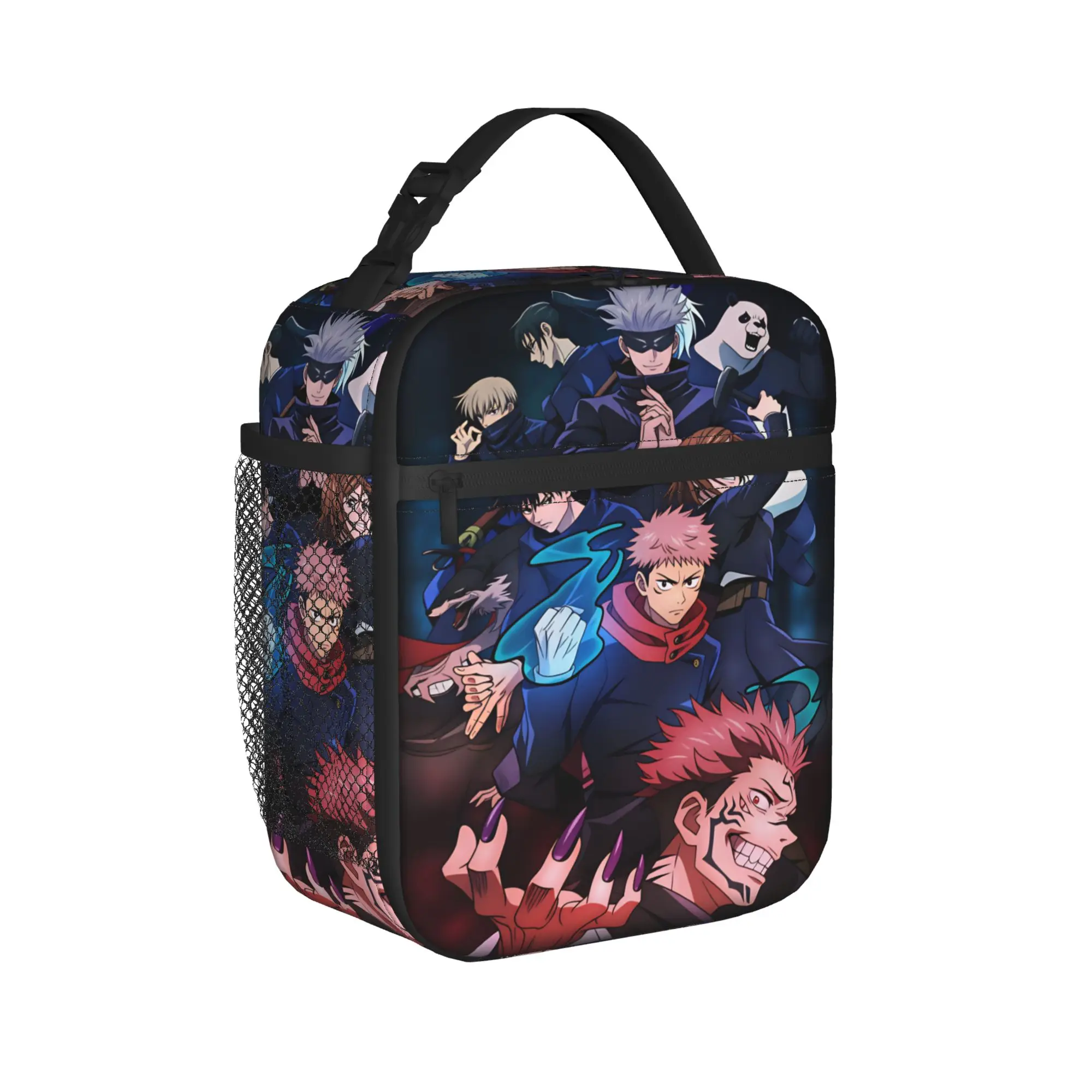 Satoru Gojo Comic Animation Lunch Bag  Convenient Lunch Box Women Picnic Print Cooler Bag Cute Oxford Thermal Lunch Bags