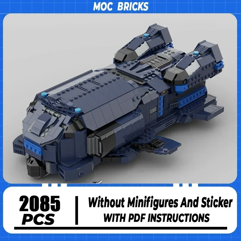 Moc Building Blocks 1:250 Scale Elite Dangerous Type-7 Model Technology Bricks Large Spaceship Series Air Vehicle Plane Toy