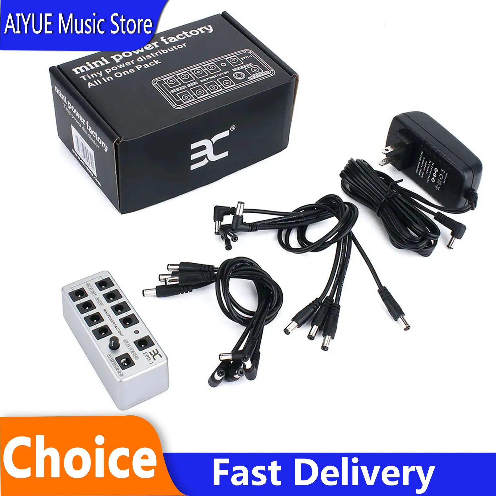 

ENO EPD-1 Mini Power 8-channel Guitar Effects Pedal Power Supply Adjustable Voltage Output DC 9V Out/In One Tow Eight Power Box