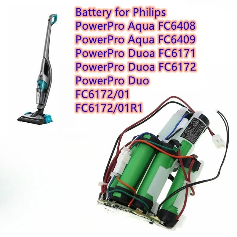 

Vacuum Cleaner Battery 69-2008-009-211, 69-2008-009-201 for Philips PowerPro Aqua FC6408, FC6409, FC6171, FC6172, FC6172/01