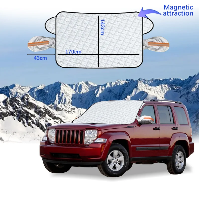 Car Windshield Cover Magnet Winter Window Snow Shield Anti Frost Auto Front Window Snow Cover For Jeep Liberty