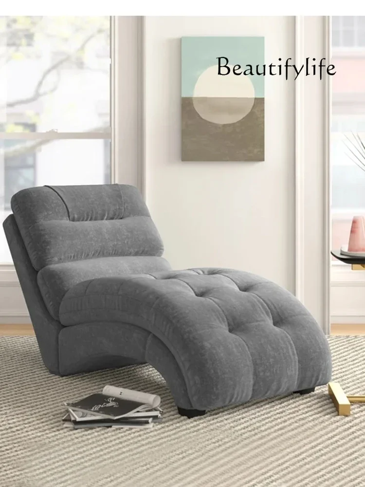 American retro gray princess beauty couch French single recliner lazy sofa small apartment bed