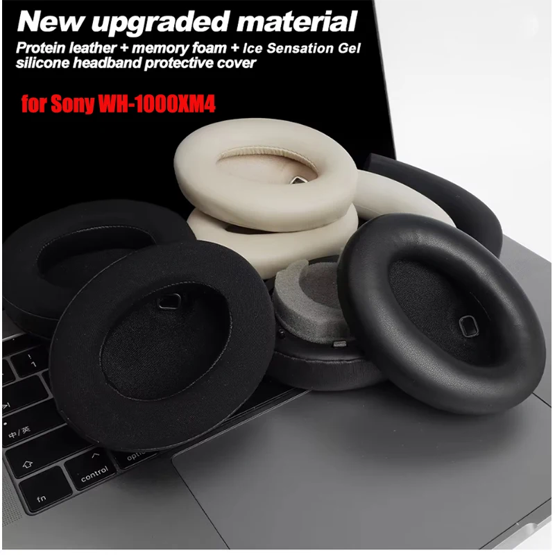 Für Sony WH-1000XM4 Kopfhörer mit Ersatz-Ohrpolstern, Weiche Schaumstoff-Ohrpolster, Ohrstöpsel und Abnehmbares Zubehör