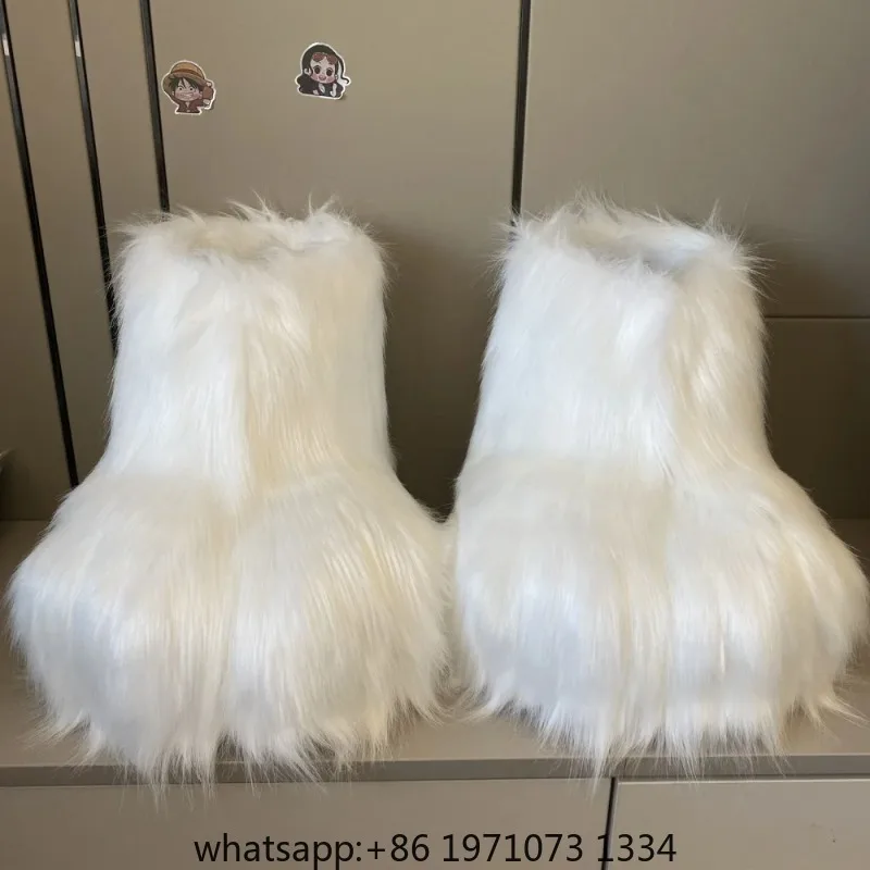 New Kig Fursuit Cosplay Paw Shoes Furry Fursuit Cosplay Rubbit Cat Boots Cute Fluffy Animal Manga Party Cos Wearable Costume