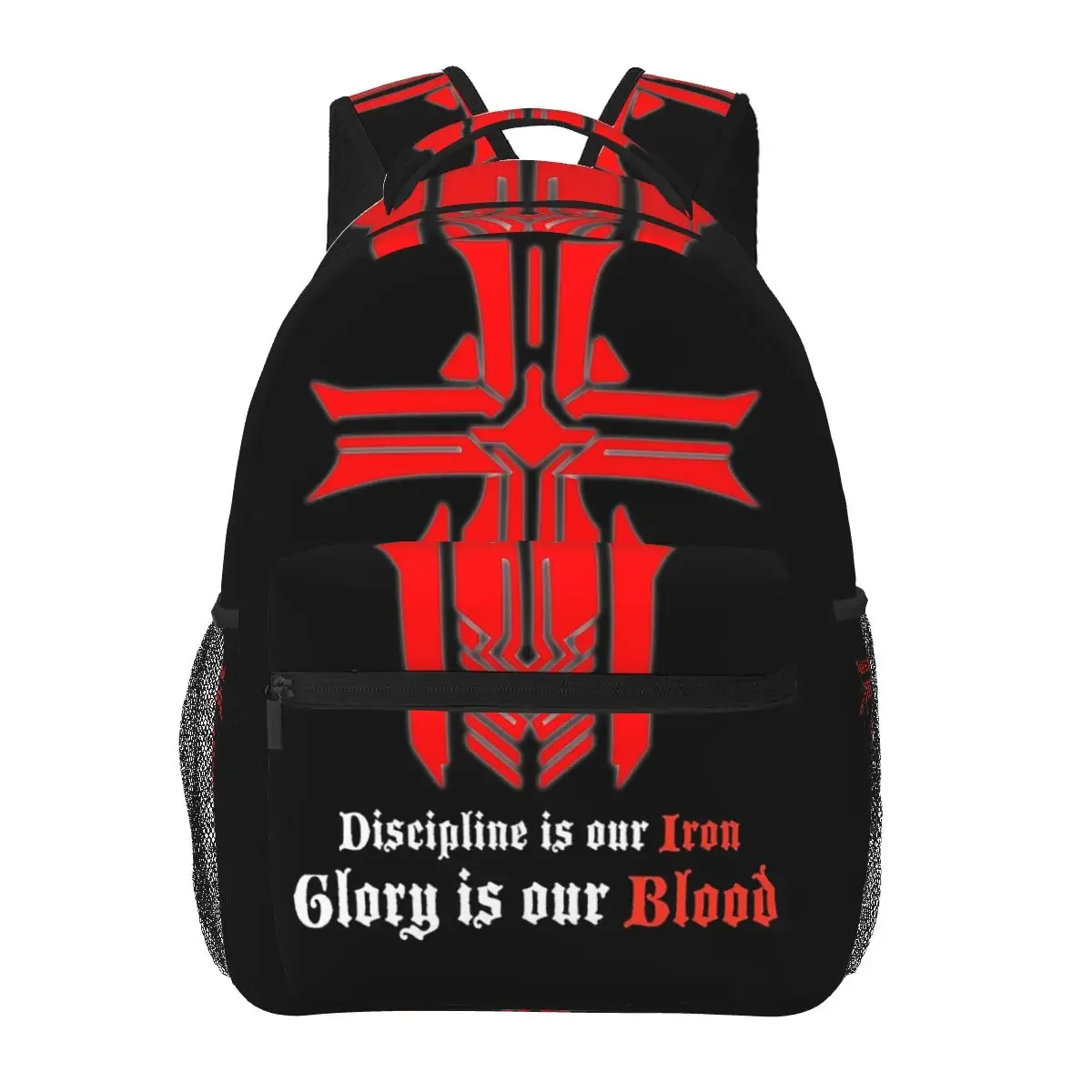 Azur Lane - Iron Blood Logo With Slogan Black Backpacks Boys Girls Bookbag Students School Bags Laptop Rucksack Shoulder Bag