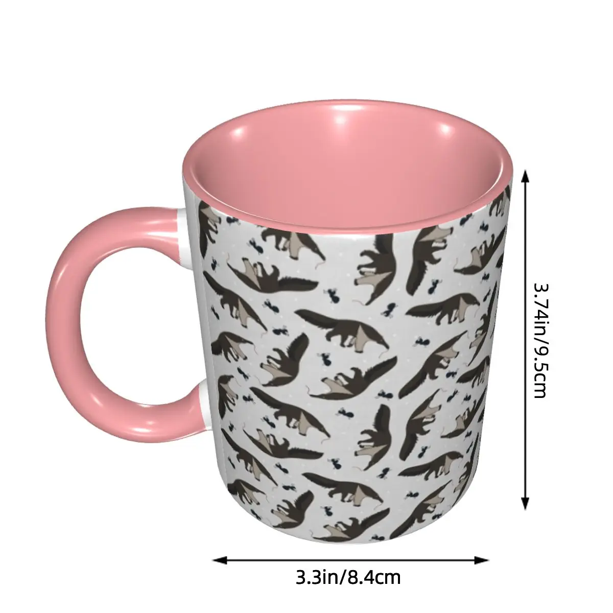 Giant Anteaters And Ants All Over Pattern Mug Funny Ceramic Coffee Cups Tea Mugs Milk Cup Drinkware Gift for Friends DIY Custom