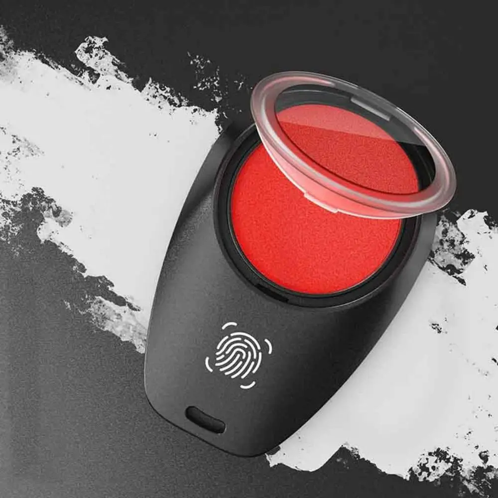 Estampagem clara mini almofada de tinta de impressão digital impressão de dedo anti-falso almofada de tinta de impressão digital à prova dwaterproof água de secagem rápida almofada de carimbo vermelho