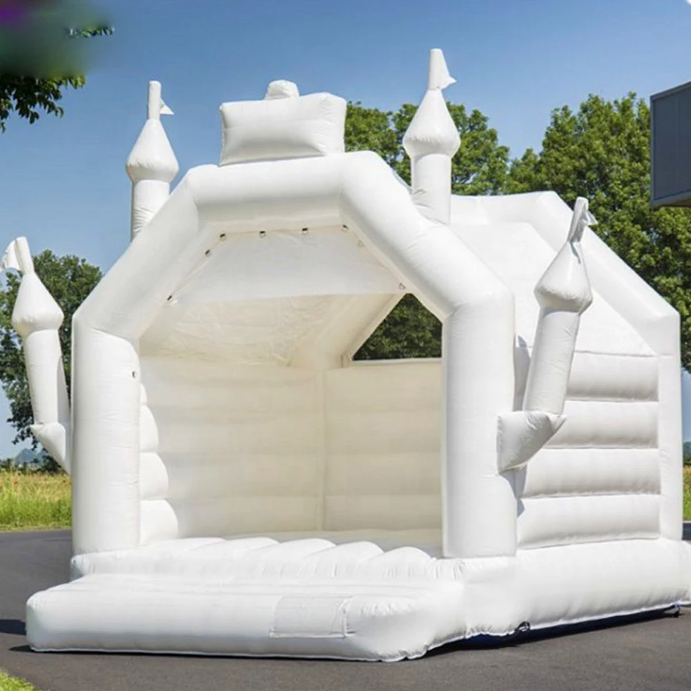 

wholesale White Mini Inflatable Bouncy Castles Kids Jumping Bounce Castle House Outdoor Commercial Inflatables Bouncer For Sale