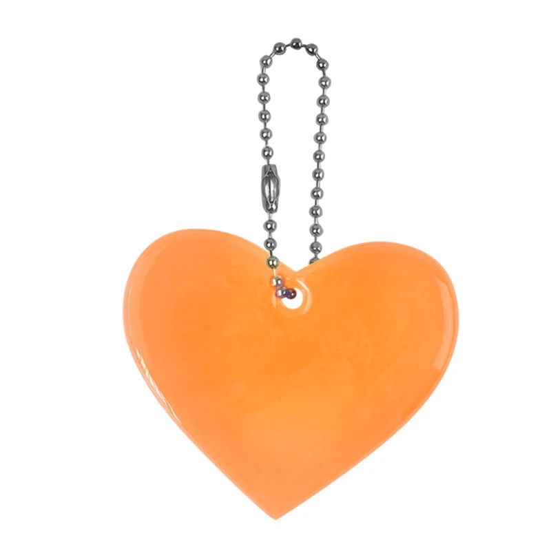 QM82 Reflective Heart PVC Keychain Tags, Bright Tags for Bag Backpack Pendant for Kids Adults Clothing Bag