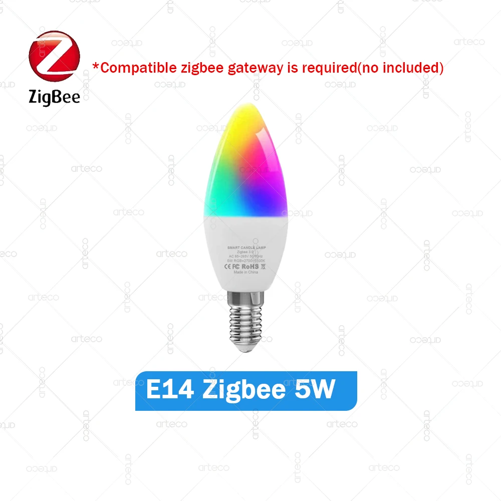 Zigbee 3.0 Smart LED-Glühbirne E27 E14 GU10 RGB+CCT Dimmbare Leuchte 2700-6500K Lampe Kompatibel mit Alexa Echo SmartThings Z2M Yandex Alice