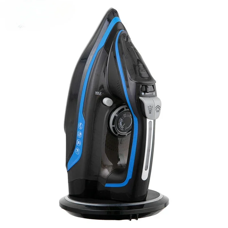 Newest Design Cordless Steam Iron Press with Blue LED on Base & Blue LED Light on Iron Ceramic Soleplate Wireless Steam Iron