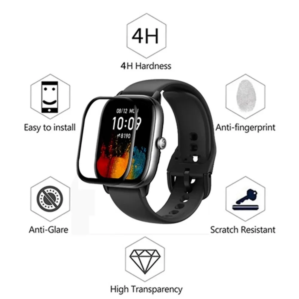Protetor de tela pmma para huami amazfit gts 4 gts4 mini 3d nti-risco capa completa filme protetor de tela acessórios de relógio inteligente