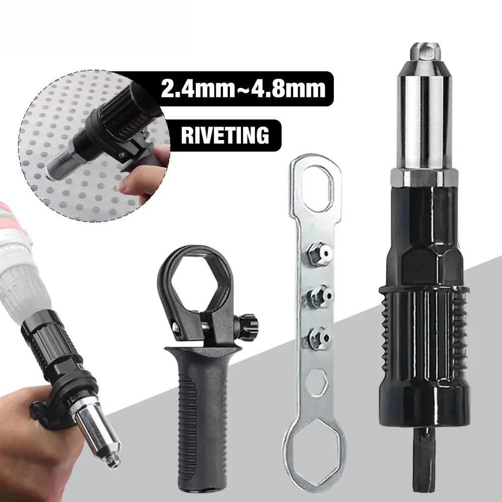 آلة التثبيت، محول مسدس برشام كهربائي، 2.4 مم - 3.2 مم - 4.0 مم - 4.8 مم أدوات التثبيت المنزلية، للتدريبات الكهربائية #2