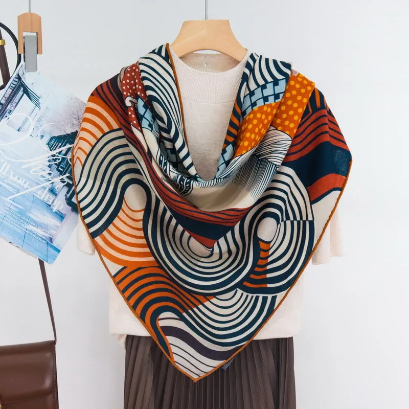 Horse Triangular Shape Scarf Silk Wool Stole Neck Scarves Foulard Bag Belt Head Shoulder Decoration Gift Winter Accessories