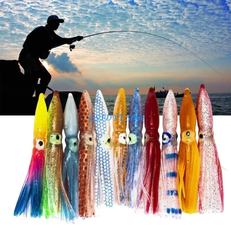 

G6DE 20Pcs Squids Skirts Fishing Baits Soft Octopuses Lure Colorful Trolling Fishing Lure Saltwater Fishing Tackle Enduring
