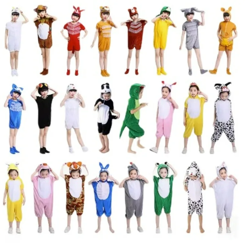 

Adult Kids Boys Girls Unisex Cartoon Panda Tiger Rabbit Bee Mouse Cow Hooded One Piece Stitch Jumpsuit Cosplay Holiday Pyjamas