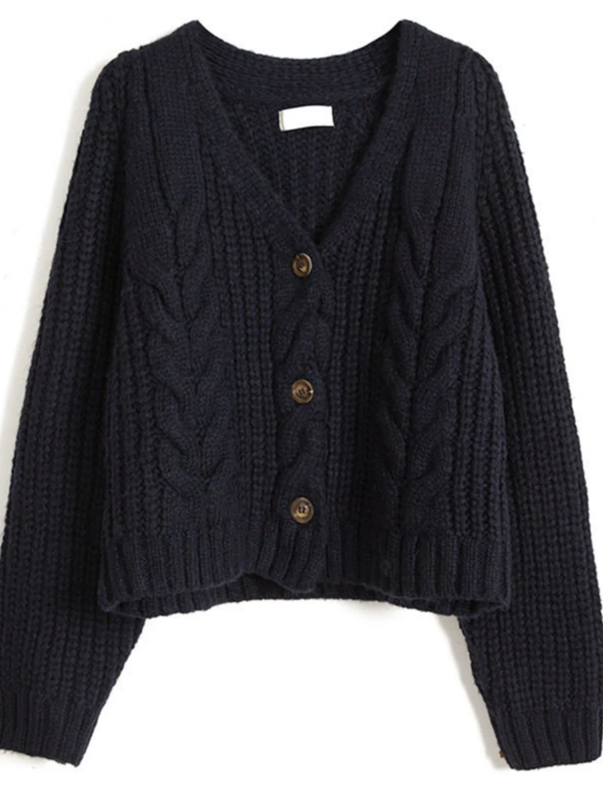 ربيع الخريف المرأة محبوك سترة Thiened الدافئة V-ne طويلة Sve ort معطف العلامة التجارية إزالة الأزهار تويست تصميم Comm... #3