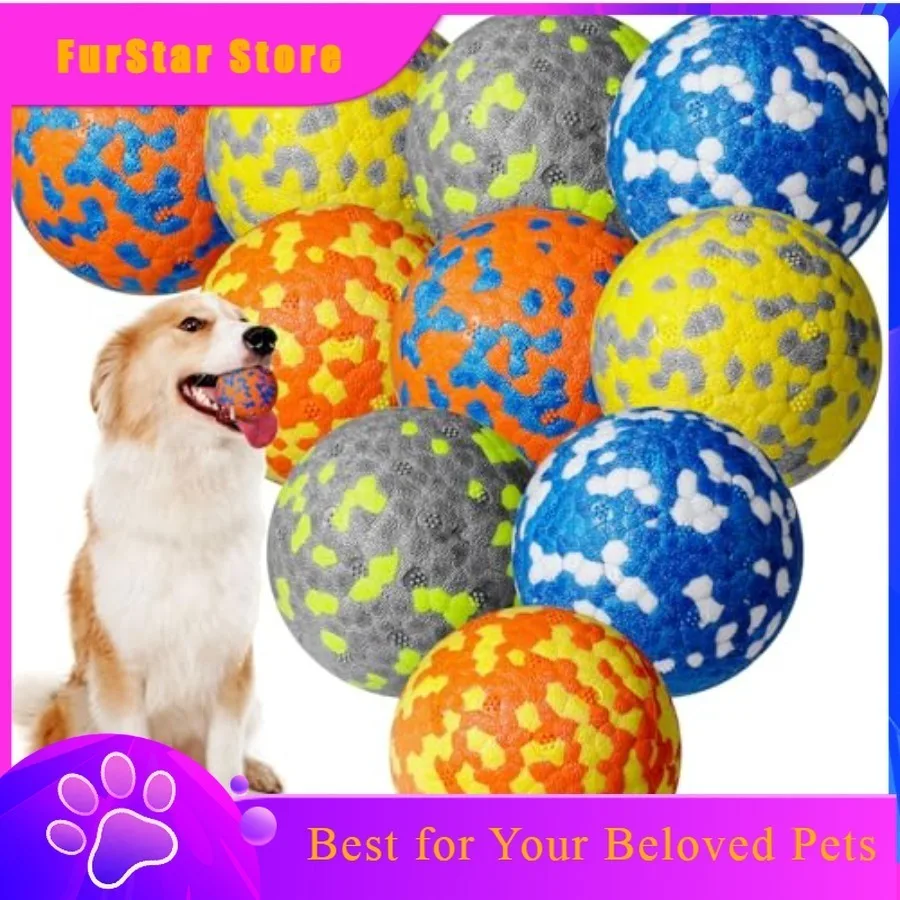 FurStar10 Pack Dog Balls For Aggressive Chewers 2.5 Interactive Tennis Ball Durable Teething Chew Toys Lightweight Floating Boun