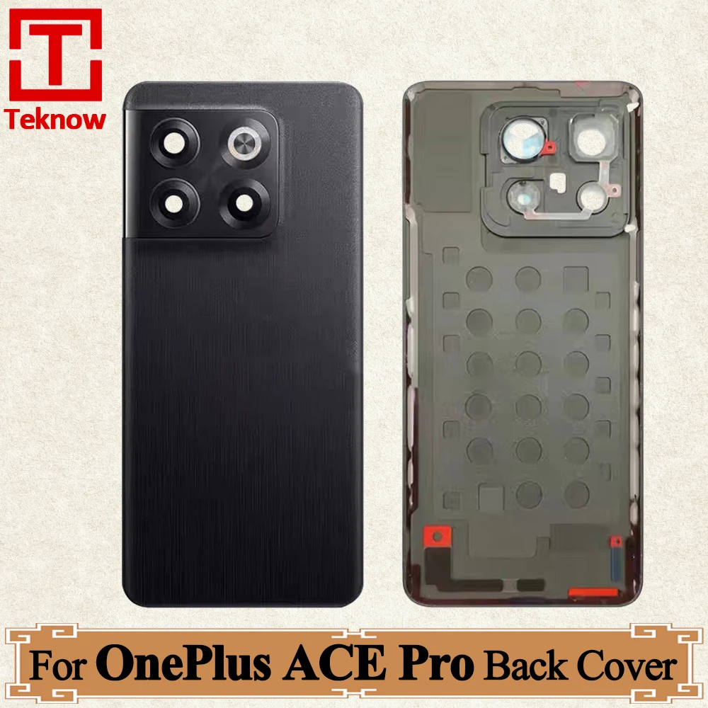 Original Battery Cover For OnePlus 10T Back Battery Cover Housing Door For OnePlus ace pro Rear Case + Camera Frame + Adhesive