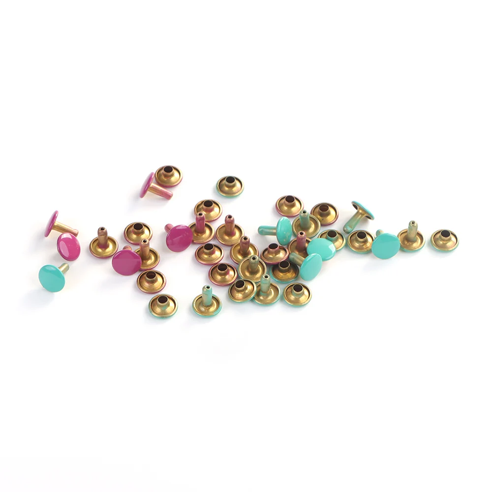 10 قطع من المسامير المعدنية الملونة ترصيع دائري صغير للحرف الجلدية والأحذية والحقائب والملابس وإكسسوارات الديكور بنفسك
