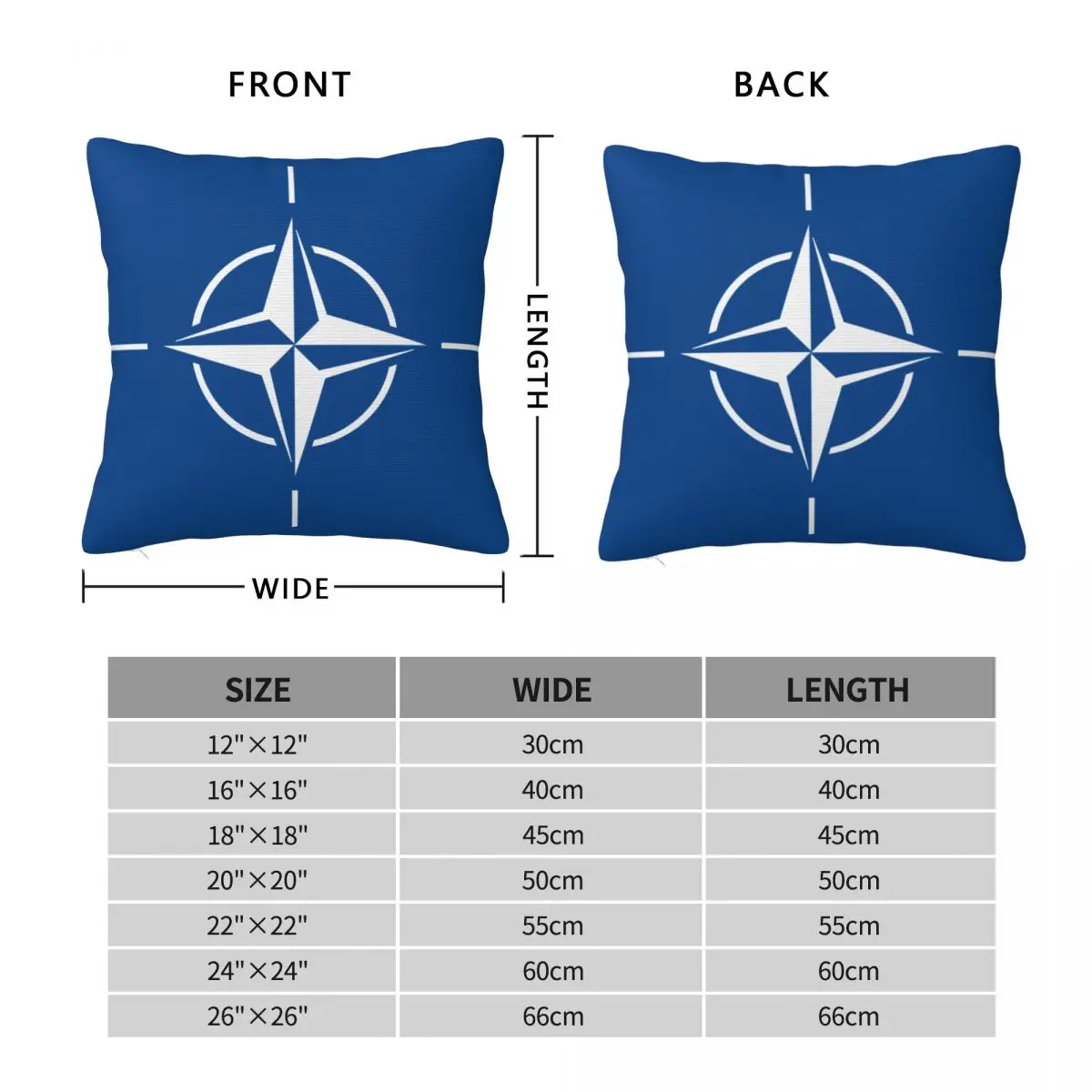 Flag Of NATO Square Pillow Case for Sofa Throw Pillow