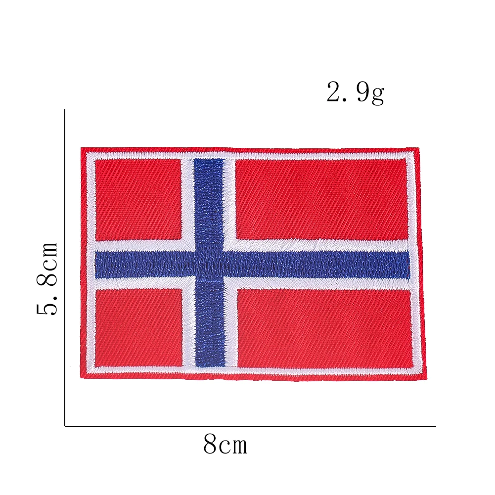 Norwegische Flagge, gesticktes Applikationsabzeichen, Nationalflaggen-Patch für Kleidung, Jacke, Rucksack, Mütze, Reisesouvenir, DIY-Basteldekoration – Detail 2