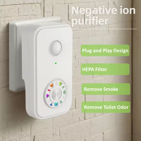 Plug-in Mini Air Purifier Ionizer with HEPA Filter — Best tiny-space wall-plug option