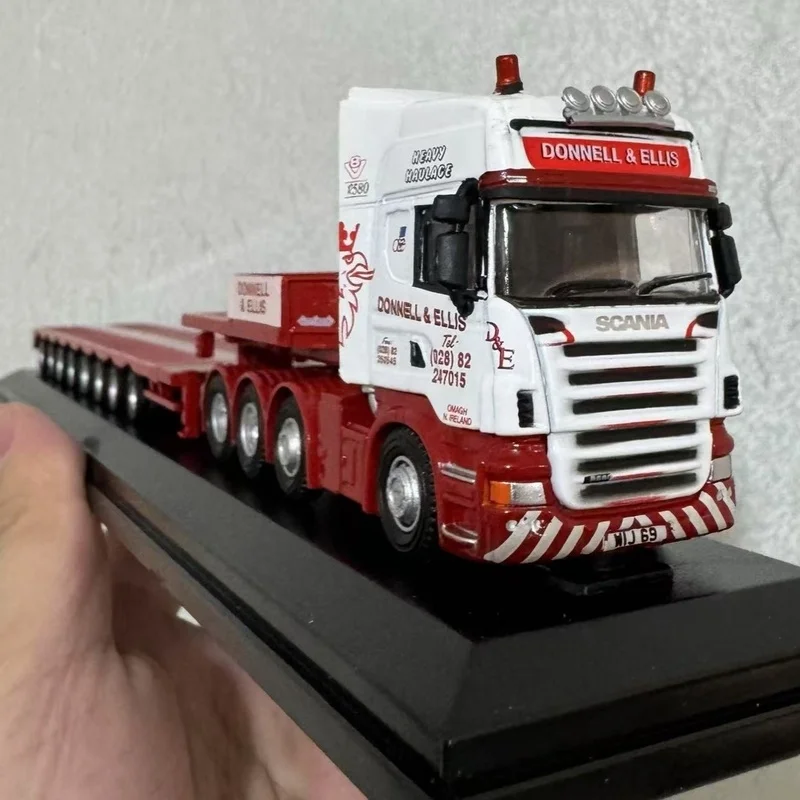 Scania R580 Multi Axle Semi Trailer Cargo Truck Car Model Alloy Collection 1:76 High-Quality Birthday Gift Desktop Ornaments
