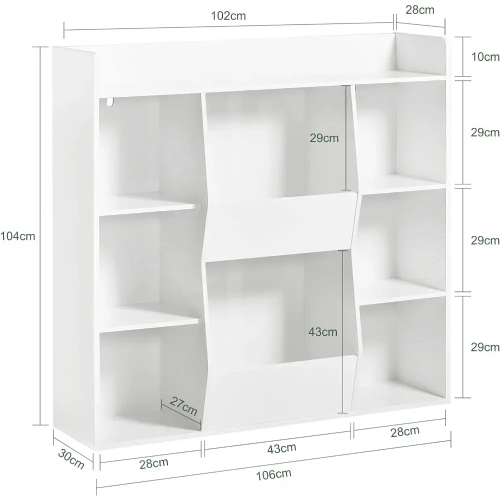 Children's bookshelf toy storage display shelf, with 8 compartments, storage display and storage bookshelf