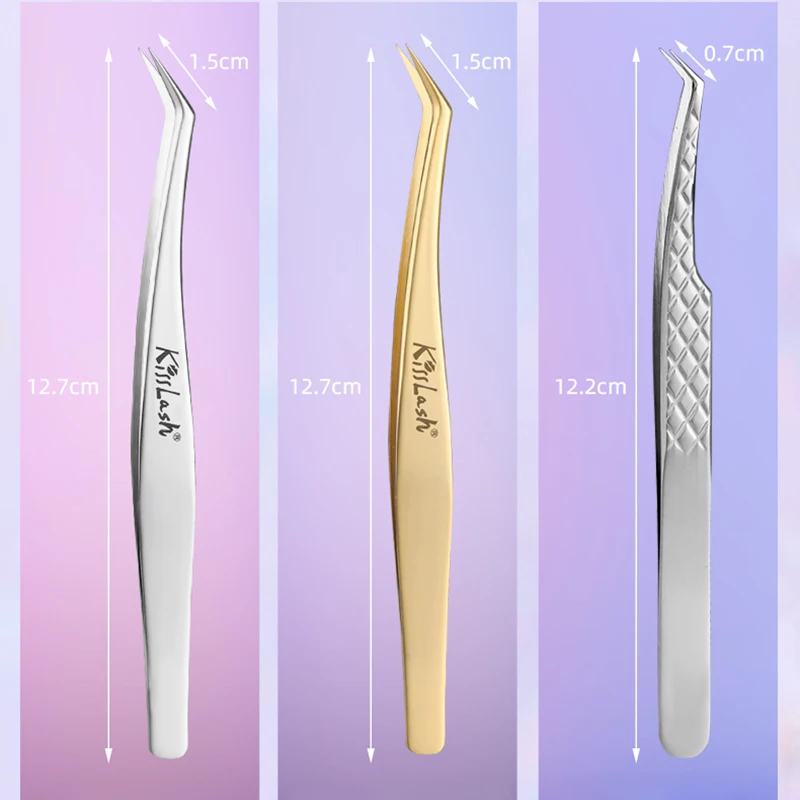 Eyelash Extension Tweezers for Classic Lashes Easy Fan Lash Russian Volume Eyelashes High Precision tweezer custom logo