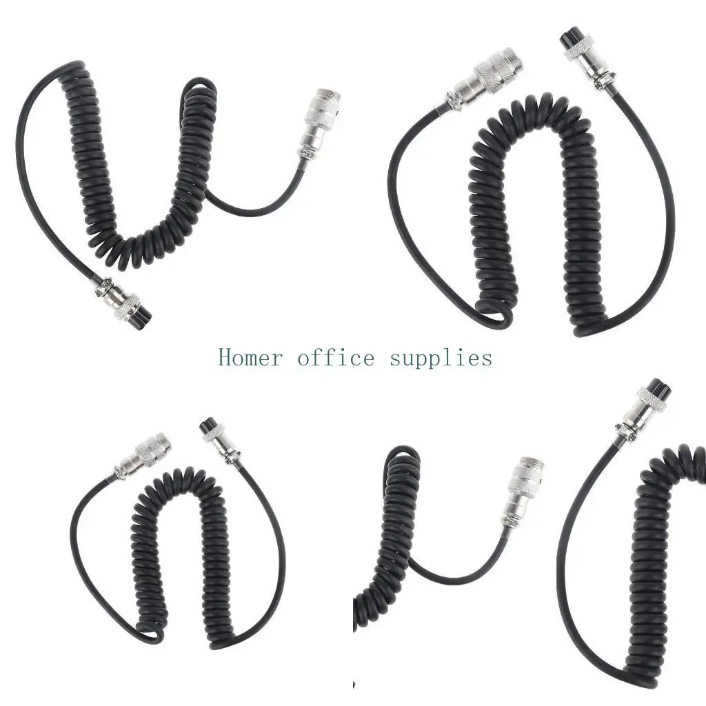 

K43B 8Pin Coiled Extension Microphone Cord 8 Aviation Male Plug to Female Cable 8Core Telephone Accessory